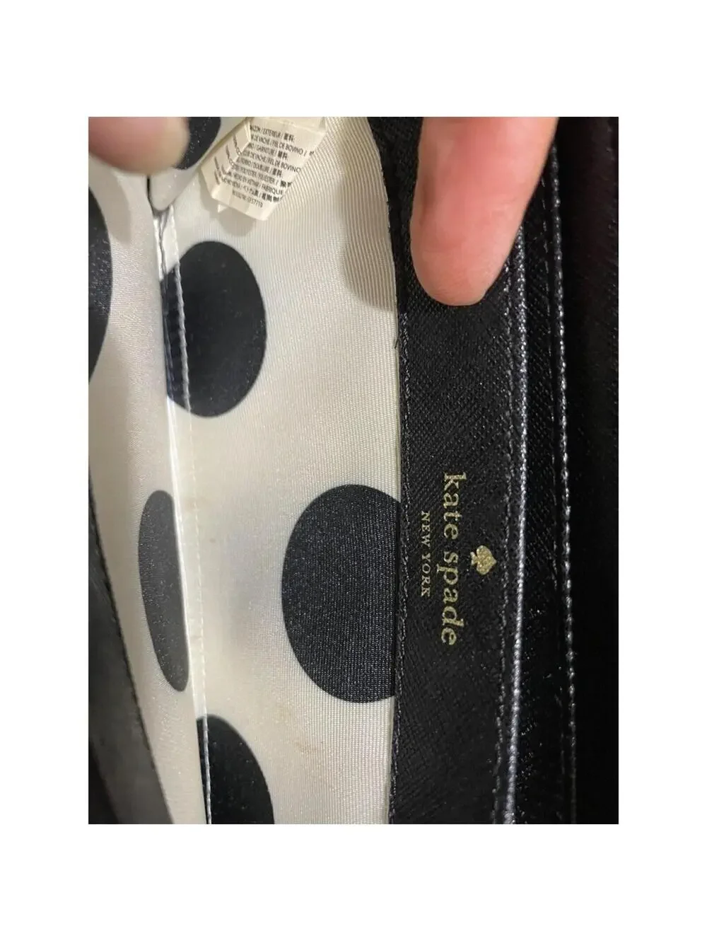 Kate Spade zip around black wallet large leather
